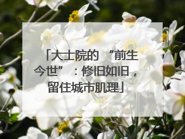 大士院的 “前生今世”：修旧如旧，留住城市肌理
