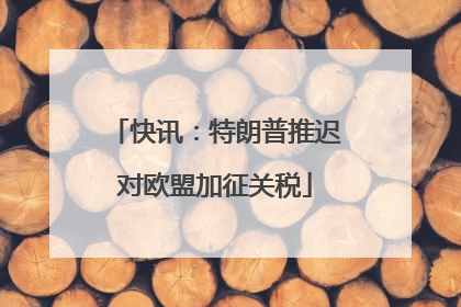 快讯：特朗普推迟对欧盟加征关税