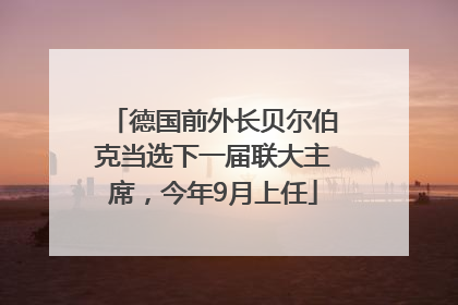 德国前外长贝尔伯克当选下一届联大主席，今年9月上任