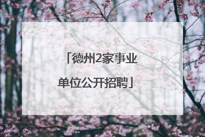德州2家事业单位公开招聘