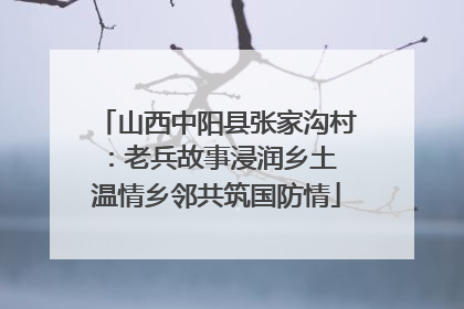 山西中阳县张家沟村：老兵故事浸润乡土 温情乡邻共筑国防情