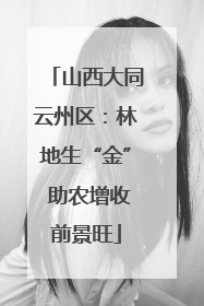 山西大同云州区：林地生“金” 助农增收前景旺