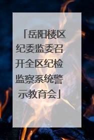 岳阳楼区纪委监委召开全区纪检监察系统警示教育会