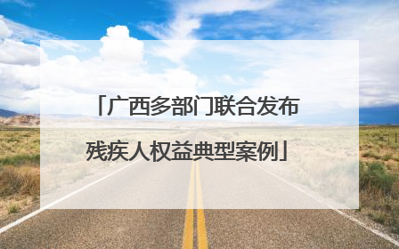 广西多部门联合发布残疾人权益典型案例