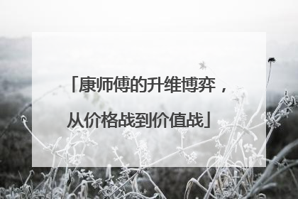 康师傅的升维博弈，从价格战到价值战