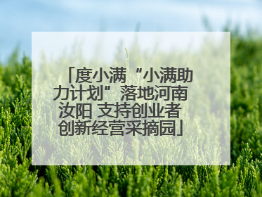 度小满“小满助力计划”落地河南汝阳 支持创业者创新经营采摘园
