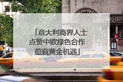 意大利商界人士点赞中欧绿色合作蕴藏黄金机遇