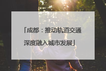 成都：推动轨道交通深度融入城市发展