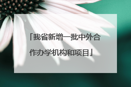 我省新增一批中外合作办学机构和项目