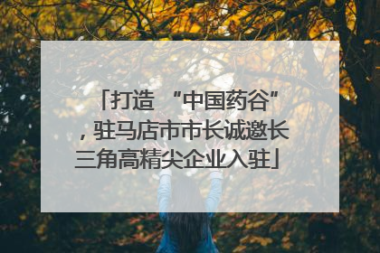 打造 “中国药谷”，驻马店市市长诚邀长三角高精尖企业入驻