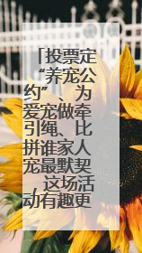 投票定“养宠公约”、为爱宠做牵引绳、比拼谁家人宠最默契，这场活动有趣更有意义
