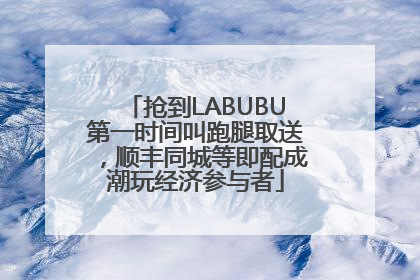 抢到LABUBU第一时间叫跑腿取送，顺丰同城等即配成潮玩经济参与者
