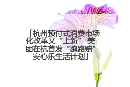 杭州预付式消费市场化改革又“上新” 美团在杭首发“跑路赔”安心乐生活计划