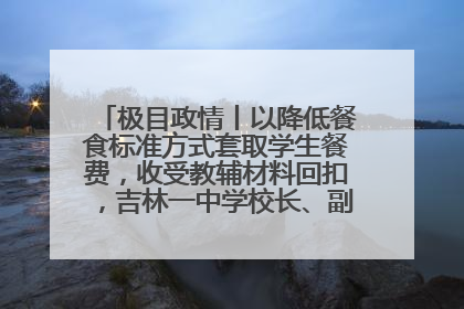 极目政情丨以降低餐食标准方式套取学生餐费，收受教辅材料回扣，吉林一中学校长、副校长均被“双开”