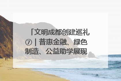 文明成都创建巡礼⑦｜普惠金融、绿色制造、公益助学展现城市文明底色