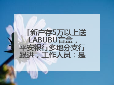 新户存5万以上送LABUBU盲盒，平安银行多地分支行跟进，工作人员：是行里统一的，进货渠道不清楚