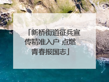 新桥街道征兵宣传精准入户 点燃青春报国志