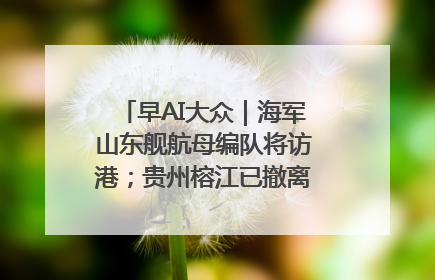 早AI大众｜海军山东舰航母编队将访港；贵州榕江已撤离转移群众超4万人