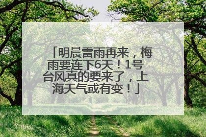 明晨雷雨再来，梅雨要连下6天！1号台风真的要来了，上海天气或有变！