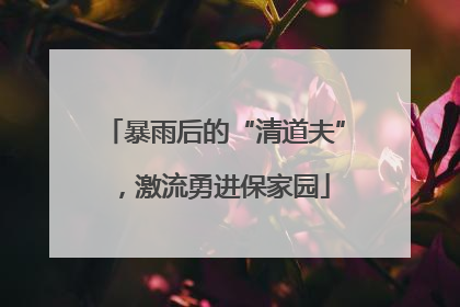 暴雨后的“清道夫”，激流勇进保家园