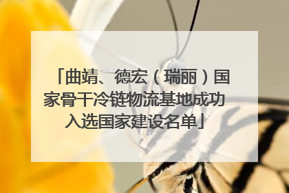 曲靖、德宏（瑞丽）国家骨干冷链物流基地成功入选国家建设名单