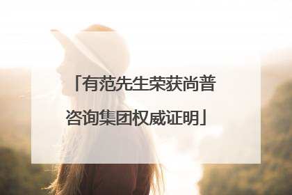有范先生荣获尚普咨询集团权威证明