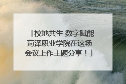 校地共生 数字赋能 菏泽职业学院在这场会议上作主题分享！