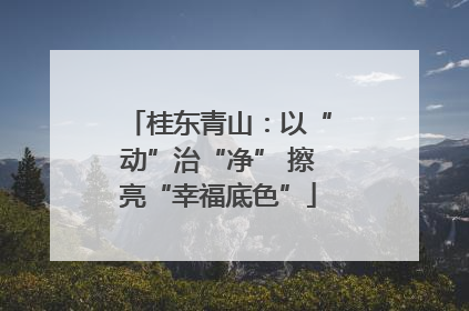 桂东青山：以“动”治“净” 擦亮“幸福底色”