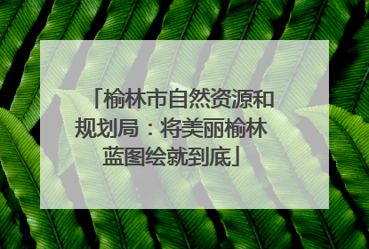 榆林市自然资源和规划局：将美丽榆林蓝图绘就到底