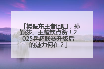 樊振东王者回归，孙颖莎、王楚钦点赞！2025乒超联赛升级后的魅力何在？