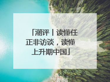 潮评丨读懂任正非访谈，读懂上升期中国