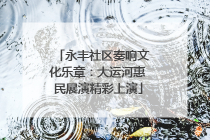 永丰社区奏响文化乐章：大运河惠民展演精彩上演