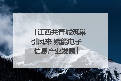江西共青城筑巢引凤来 赋能电子信息产业发展
