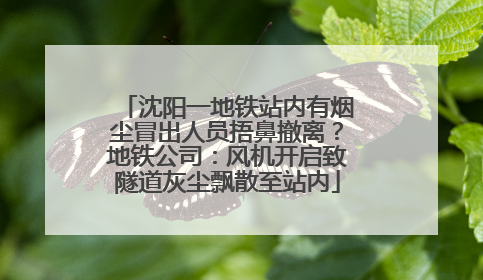 沈阳一地铁站内有烟尘冒出人员捂鼻撤离？地铁公司：风机开启致隧道灰尘飘散至站内