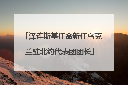 泽连斯基任命新任乌克兰驻北约代表团团长