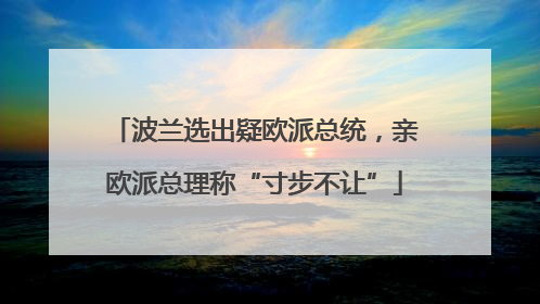 波兰选出疑欧派总统，亲欧派总理称“寸步不让”