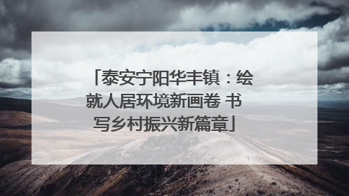 泰安宁阳华丰镇：绘就人居环境新画卷 书写乡村振兴新篇章