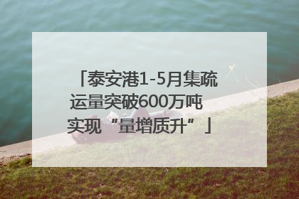 泰安港1-5月集疏运量突破600万吨 实现“量增质升”