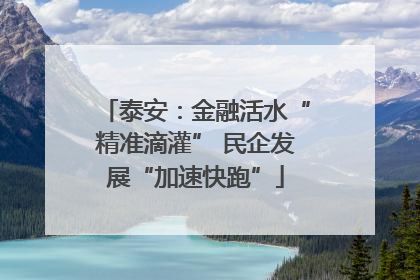 泰安：金融活水“精准滴灌” 民企发展“加速快跑”