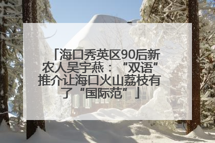 海口秀英区90后新农人吴宇燕：“双语”推介让海口火山荔枝有了“国际范”