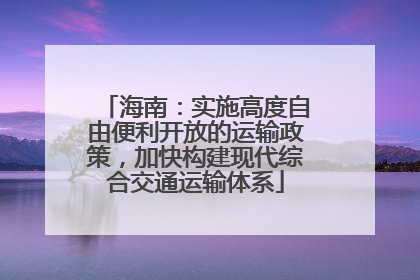 海南：实施高度自由便利开放的运输政策，加快构建现代综合交通运输体系