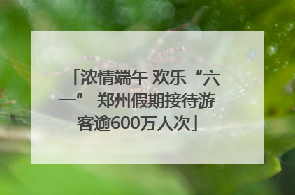 浓情端午 欢乐“六一” 郑州假期接待游客逾600万人次