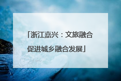 浙江嘉兴：文旅融合促进城乡融合发展