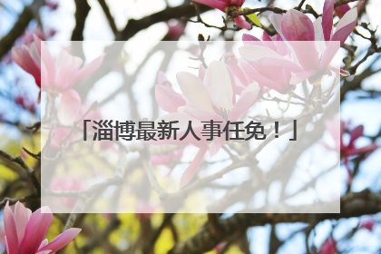 淄博最新人事任免！