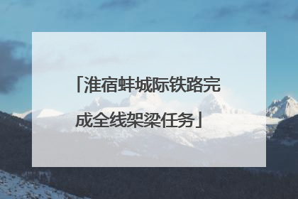 淮宿蚌城际铁路完成全线架梁任务