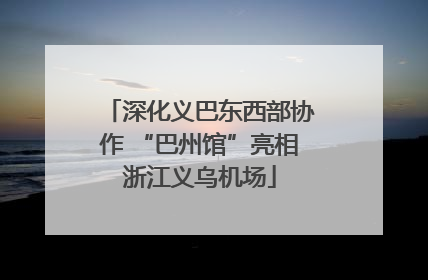 深化义巴东西部协作 “巴州馆”亮相浙江义乌机场