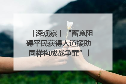 深观察丨“蓄意阻碍平民获得人道援助同样构成战争罪”