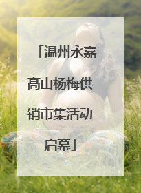 温州永嘉高山杨梅供销市集活动启幕