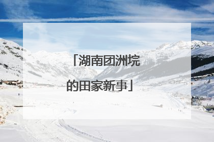 湖南团洲垸的田家新事