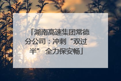湖南高速集团常德分公司：冲刺“双过半” 全力保安畅